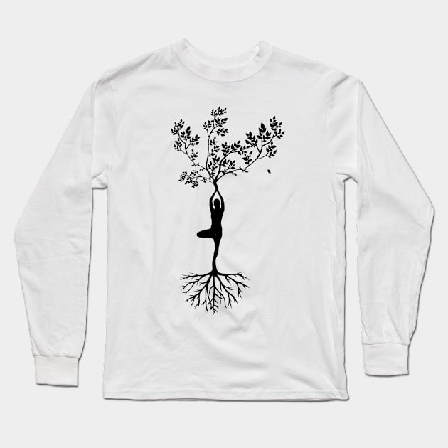 Yoga Pose Long Sleeve T-Shirt by MinimalSpace